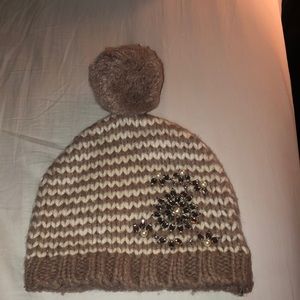 New without tags LOFT hat with bling and Pom Pom